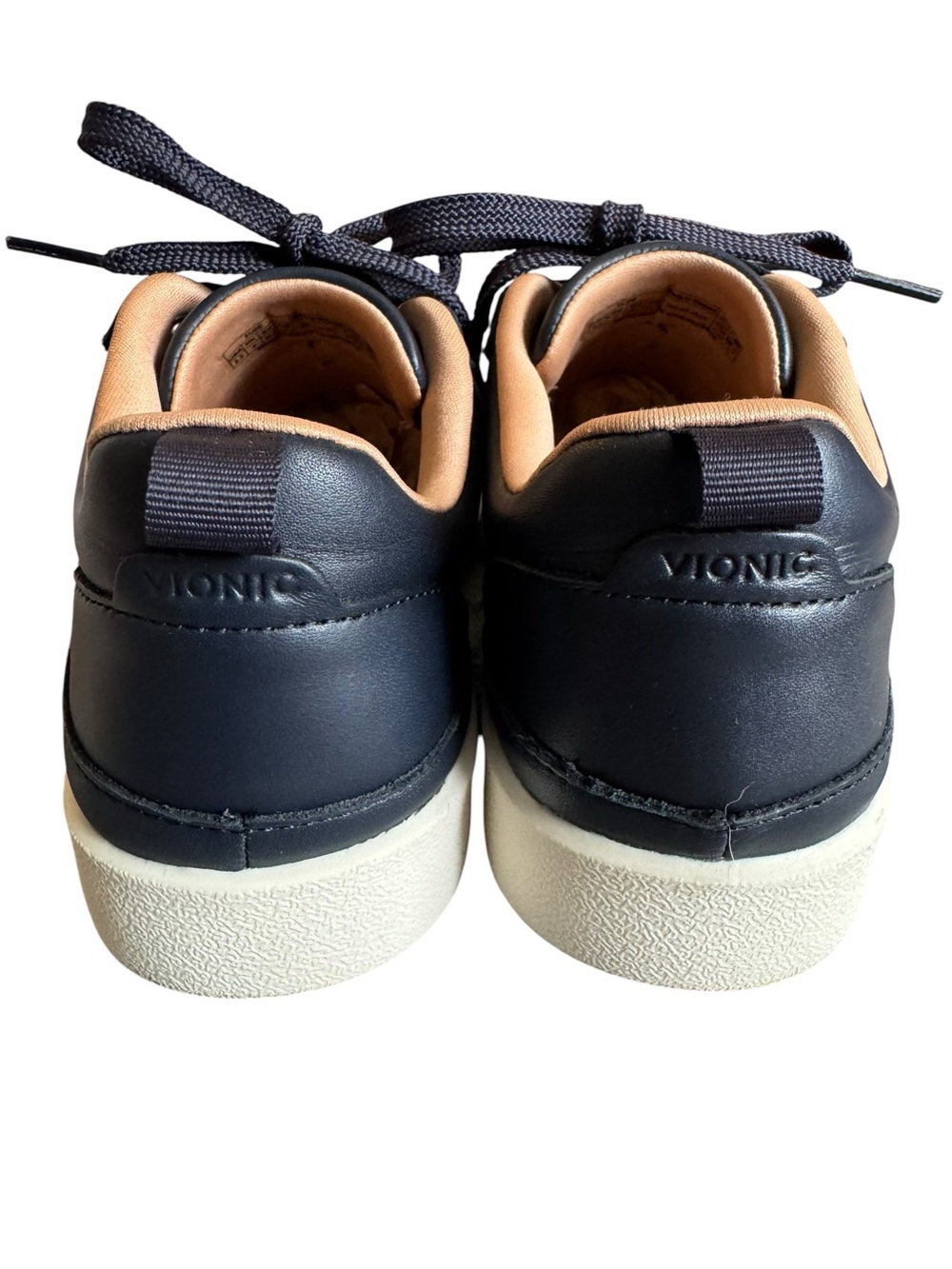 Women’s Vionic Elise Navy Leather Low-Top Sneakers with Cream Sole 6.5 - Picture 6 of 7
